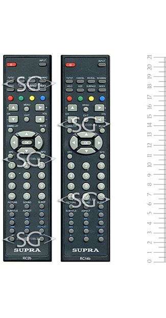 Пульт дистанционного управления для SUPRA RC14b чёрный tv+dvd (= RC13b/ RC2b /RC16bчёрный /RC13A белый ) /orig./